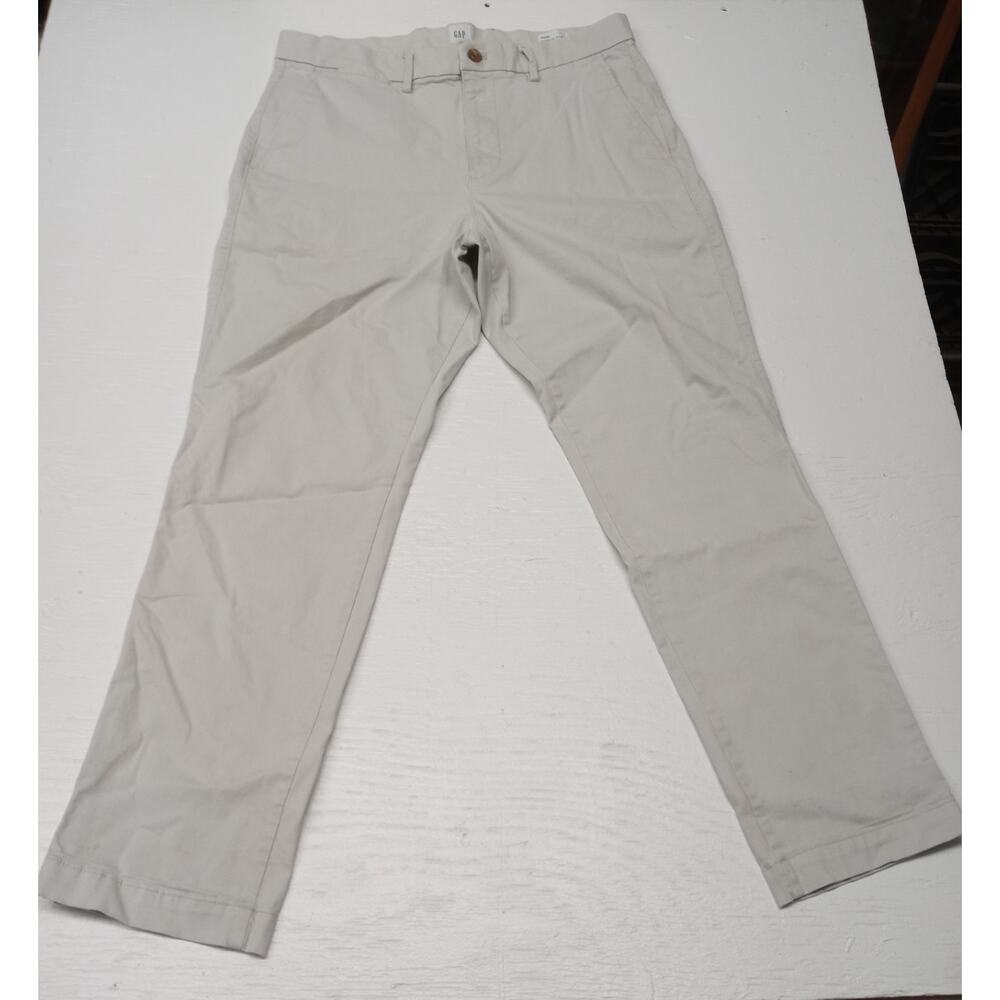 Gap 34x30 Essential Men's Khaki Straight Taper Pants Good Condition Clothing - Picture 10 of 10